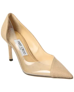 Jimmy Choo Cass 75 Linen & Vinyl Pump