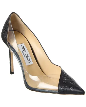 Jimmy Choo Cass 95 Leather & Vinyl Pump
