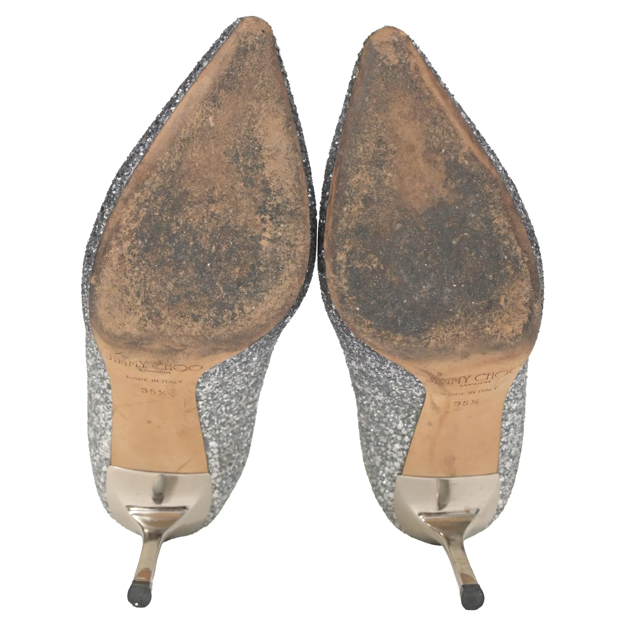 Jimmy Choo Romy Pumps in Silver Glitter