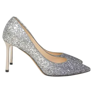 Jimmy Choo Romy Pumps in Silver Glitter