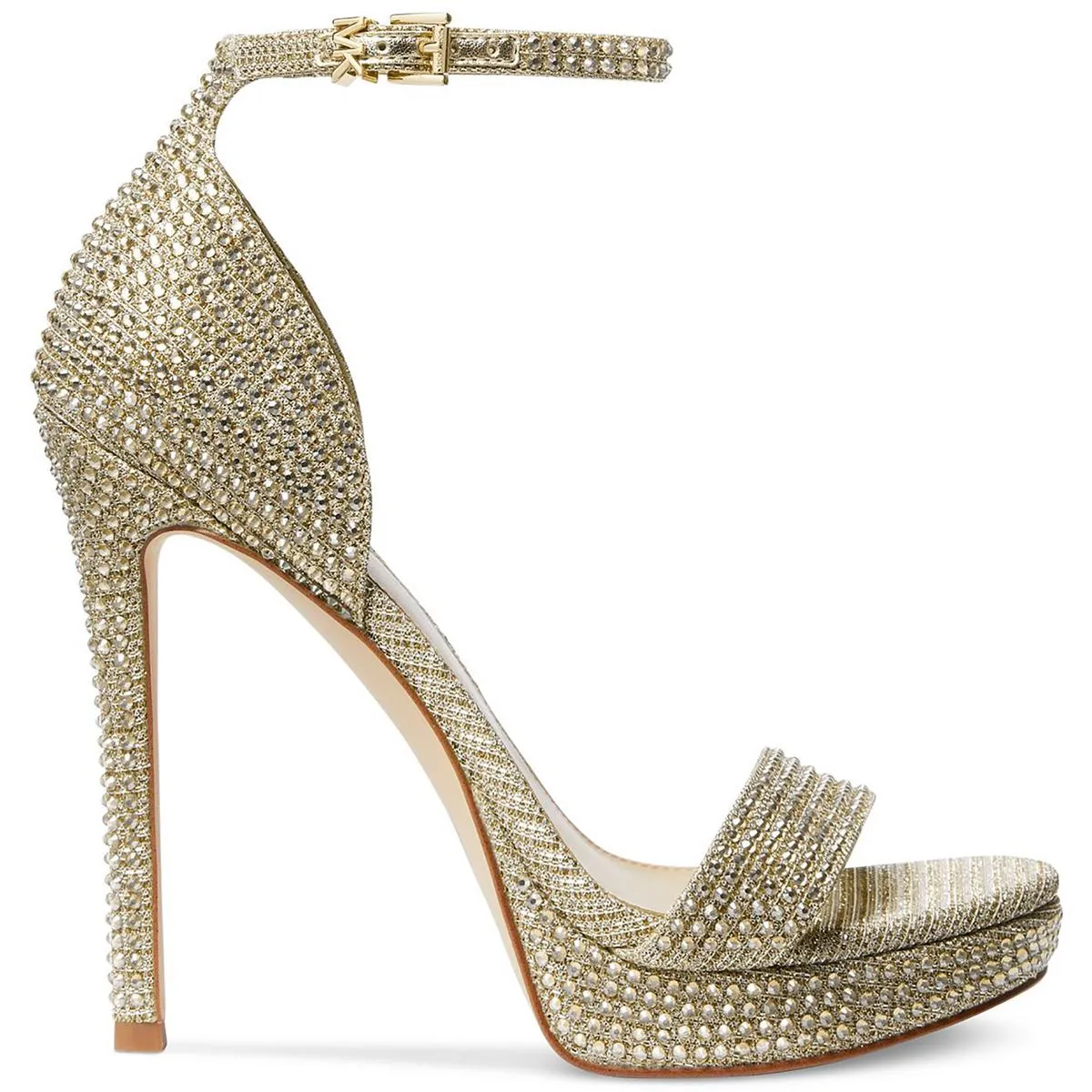 Jordyn Womens Embellished Ankle Strap Platform Heels