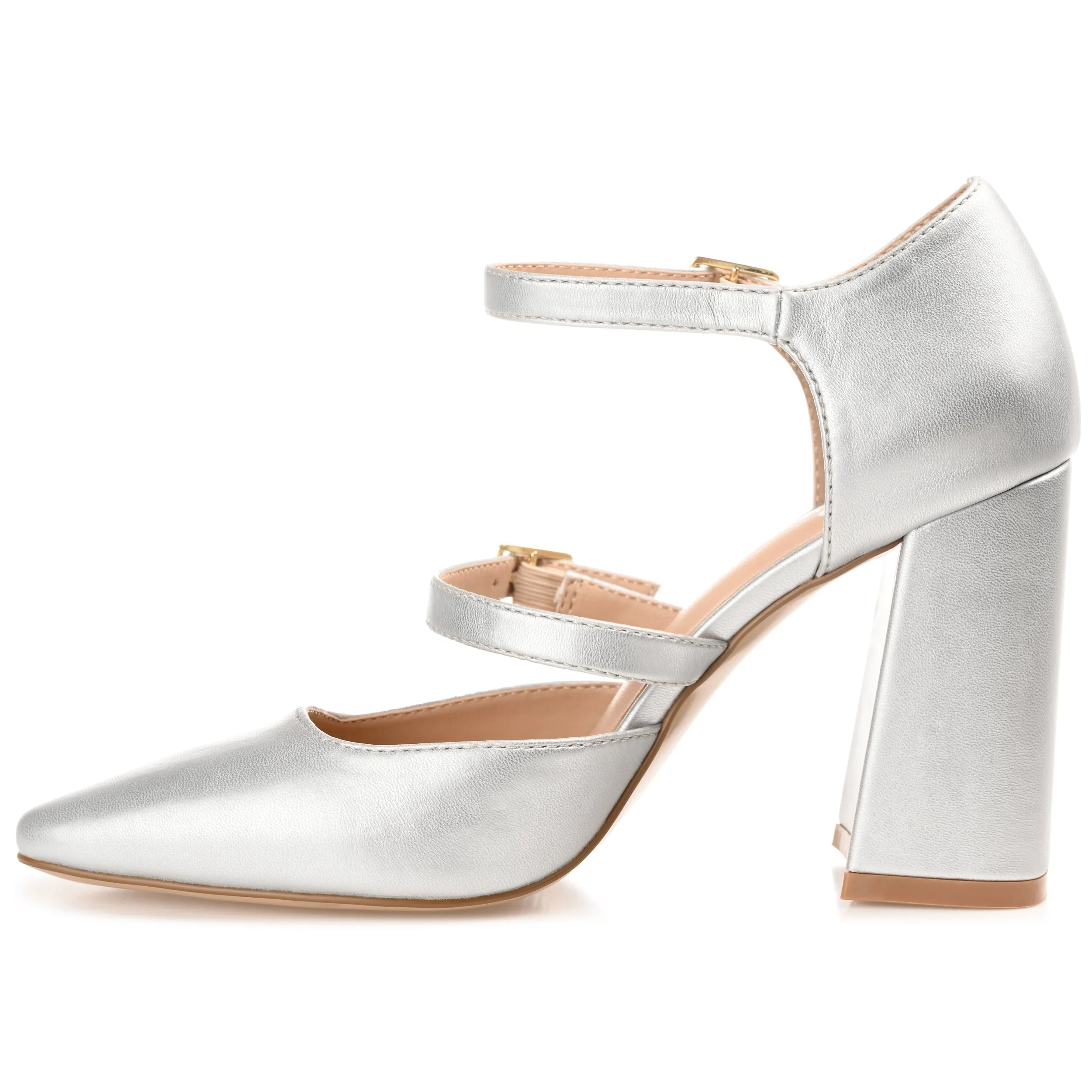 Journee Collection Womens Isadorah Mary Jane Mid Block Heel Square Toe Pumps