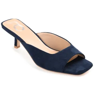 Journee Collection Womens Medium and Wide Width Larna Slip On Kitten Heel Open Toe Pumps