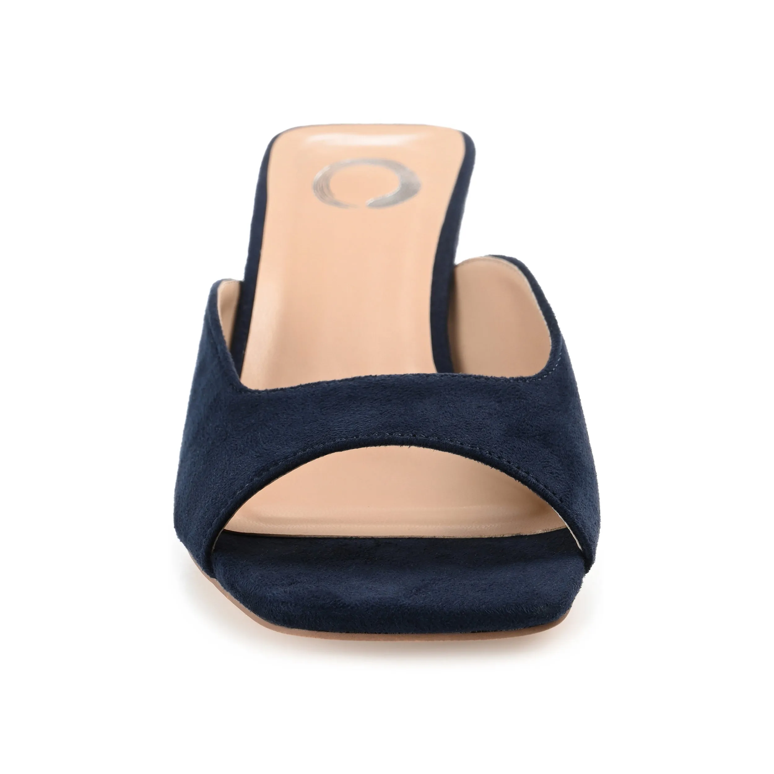 Journee Collection Womens Medium and Wide Width Larna Slip On Kitten Heel Open Toe Pumps