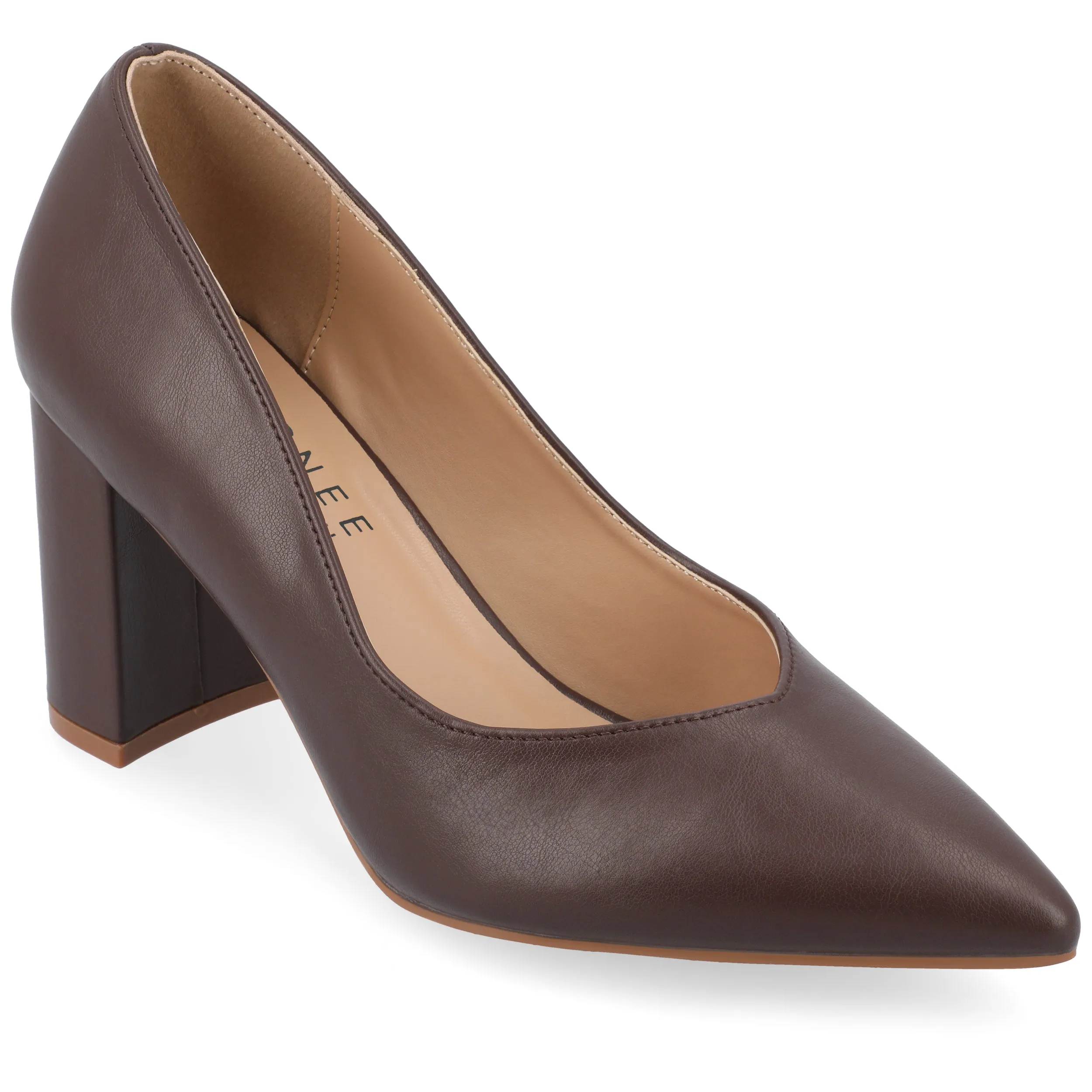Journee Collection Women's Simonne SuperNatural Shades Block Heel Pointed Toe Pumps