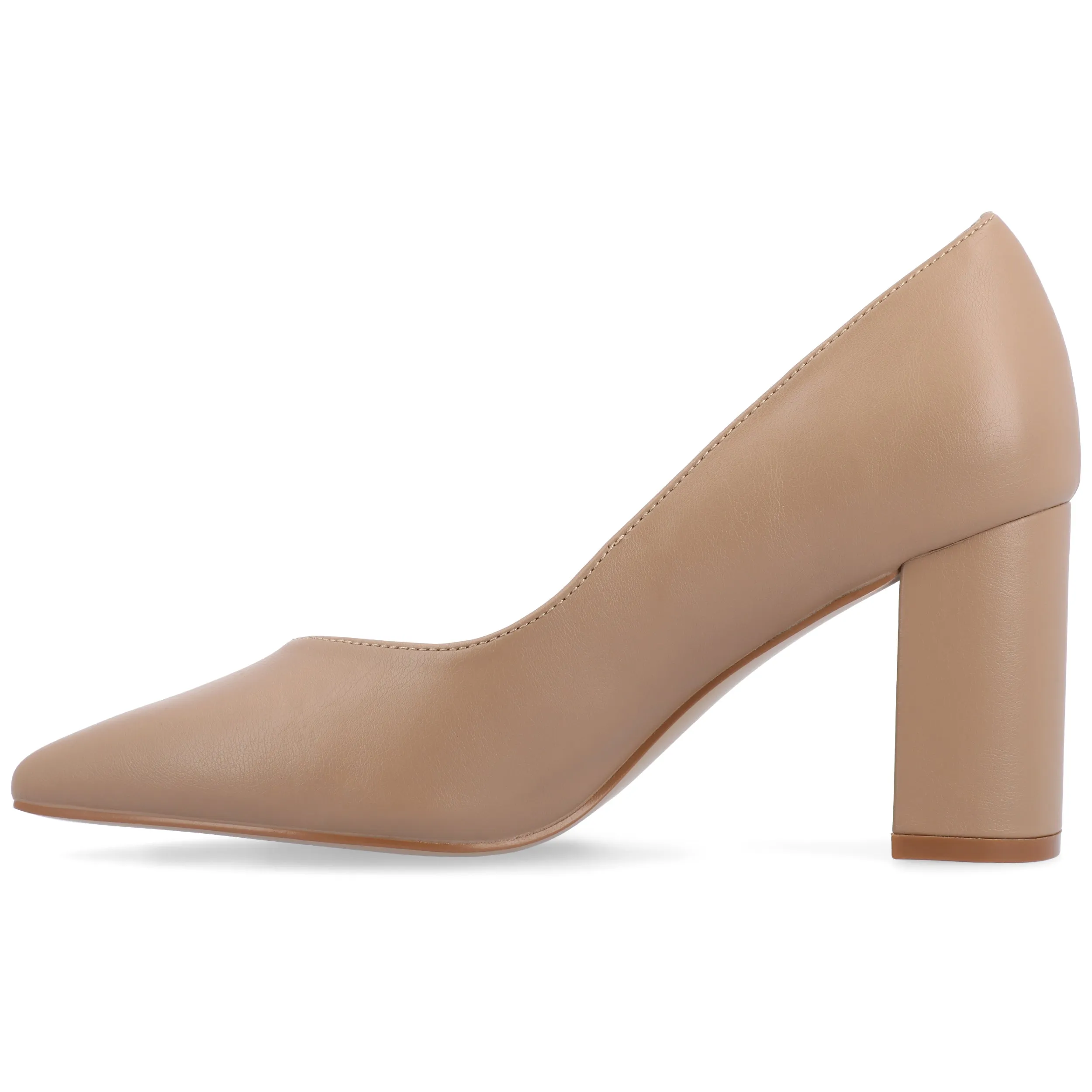 Journee Collection Women's Simonne SuperNatural Shades Block Heel Pointed Toe Pumps
