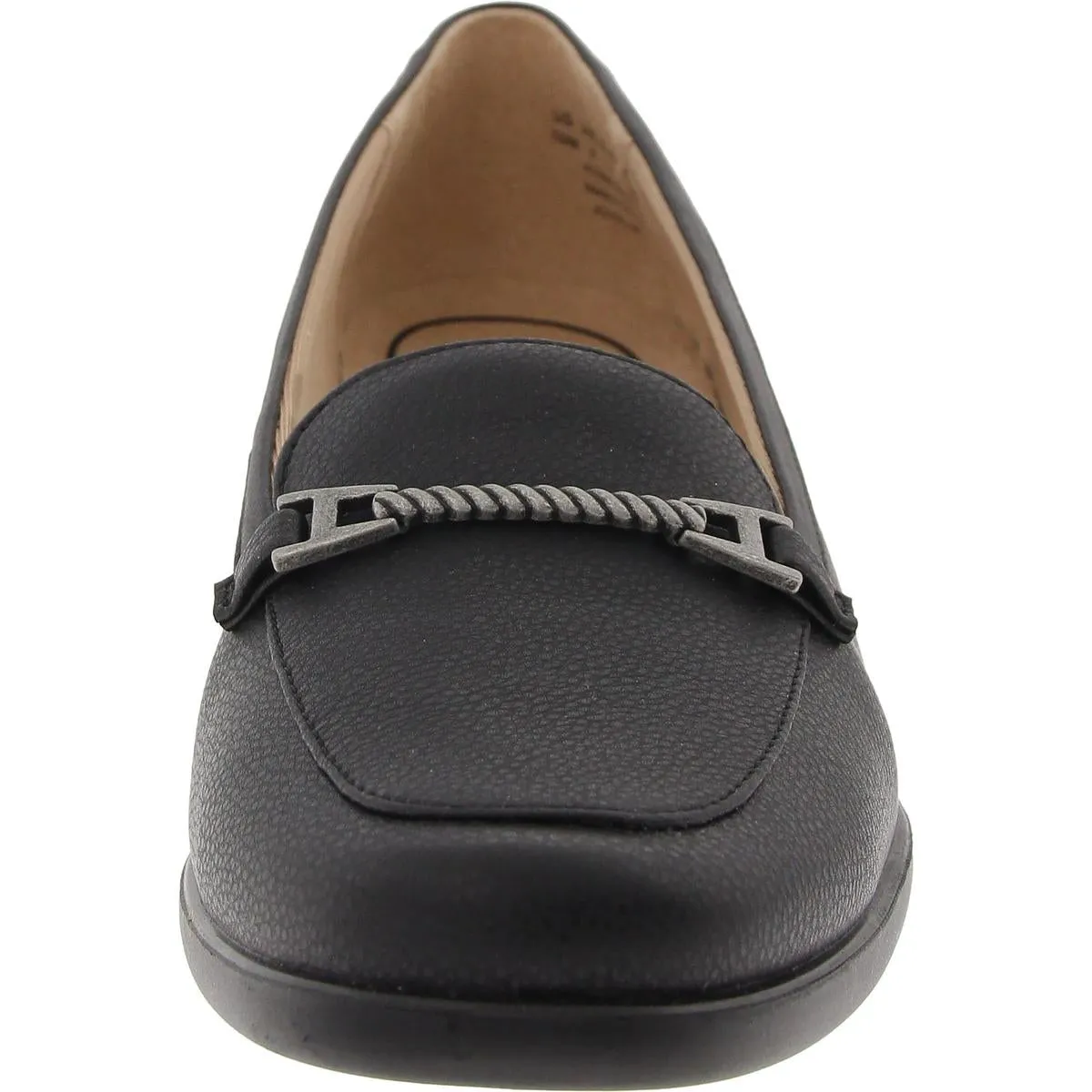 Jovial Bit Womens Chain Man Made Loafer Heels