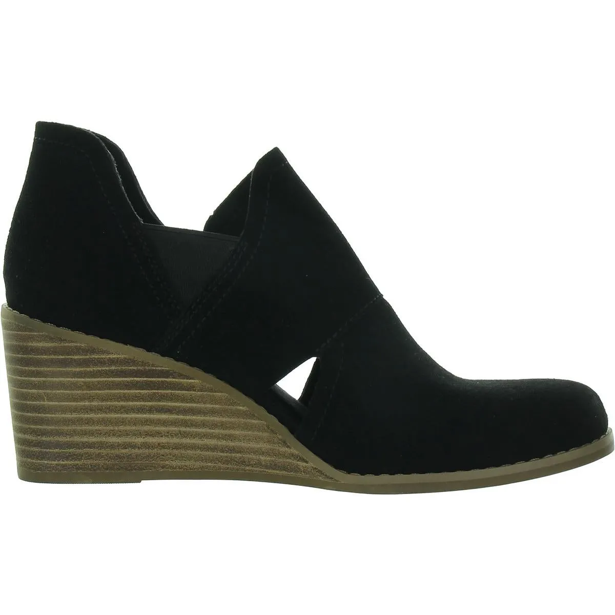 Kallie Womens Suede Cut-Out Wedge Heels
