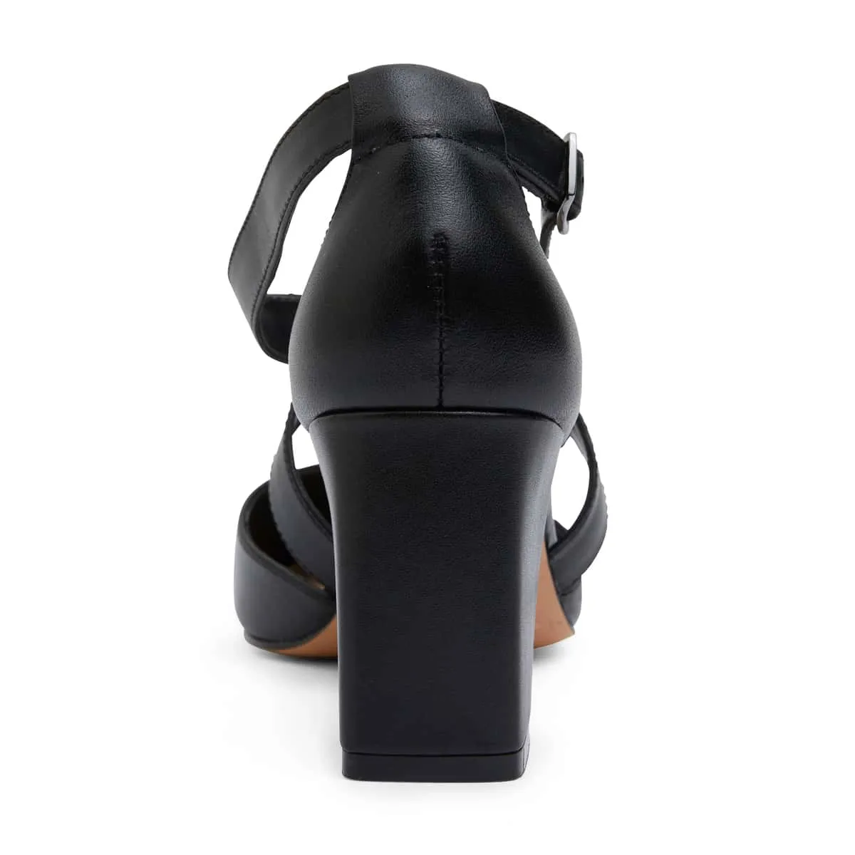Kara Heel in Black Leather