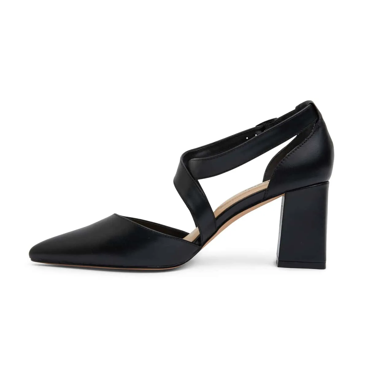 Kara Heel in Black Leather