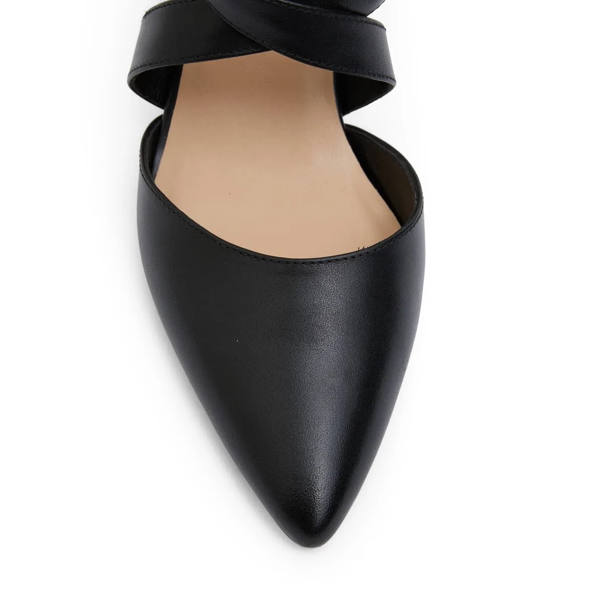 Kara Heel in Black Leather