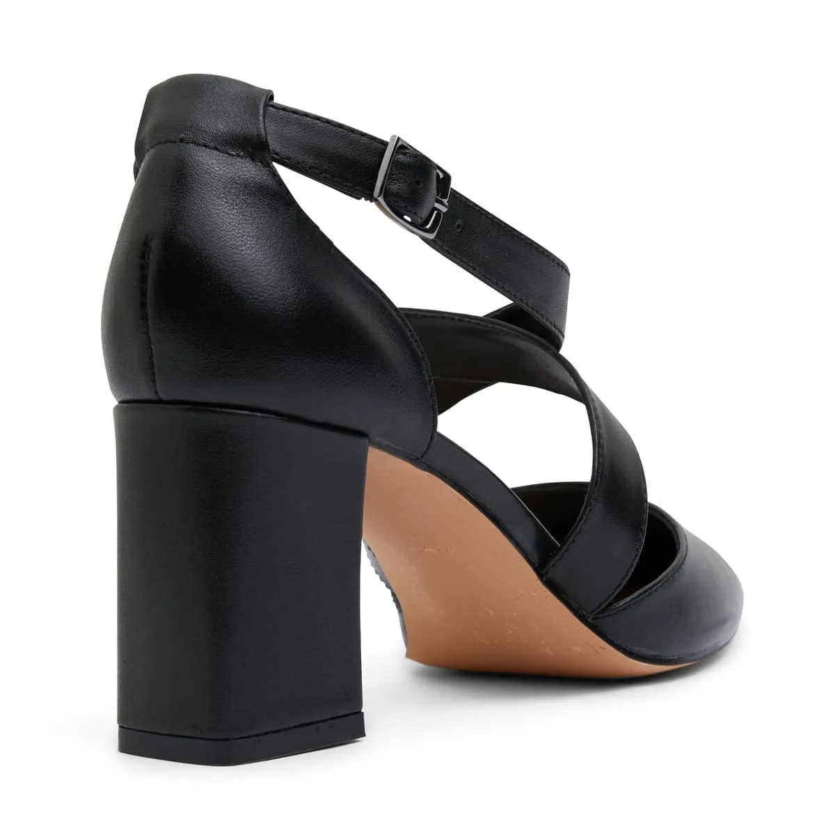 Kara Heel in Black Leather