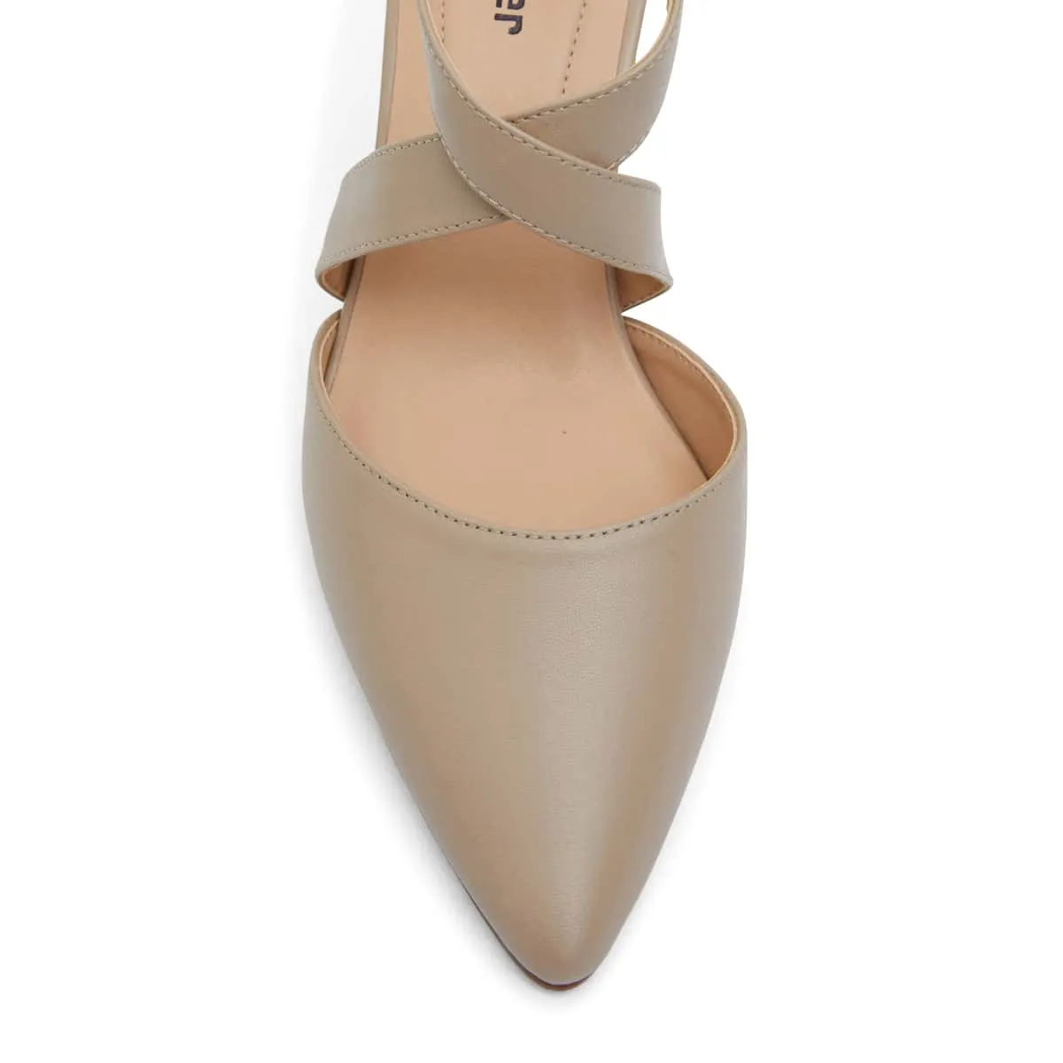 Kara Heel in Nude Leather