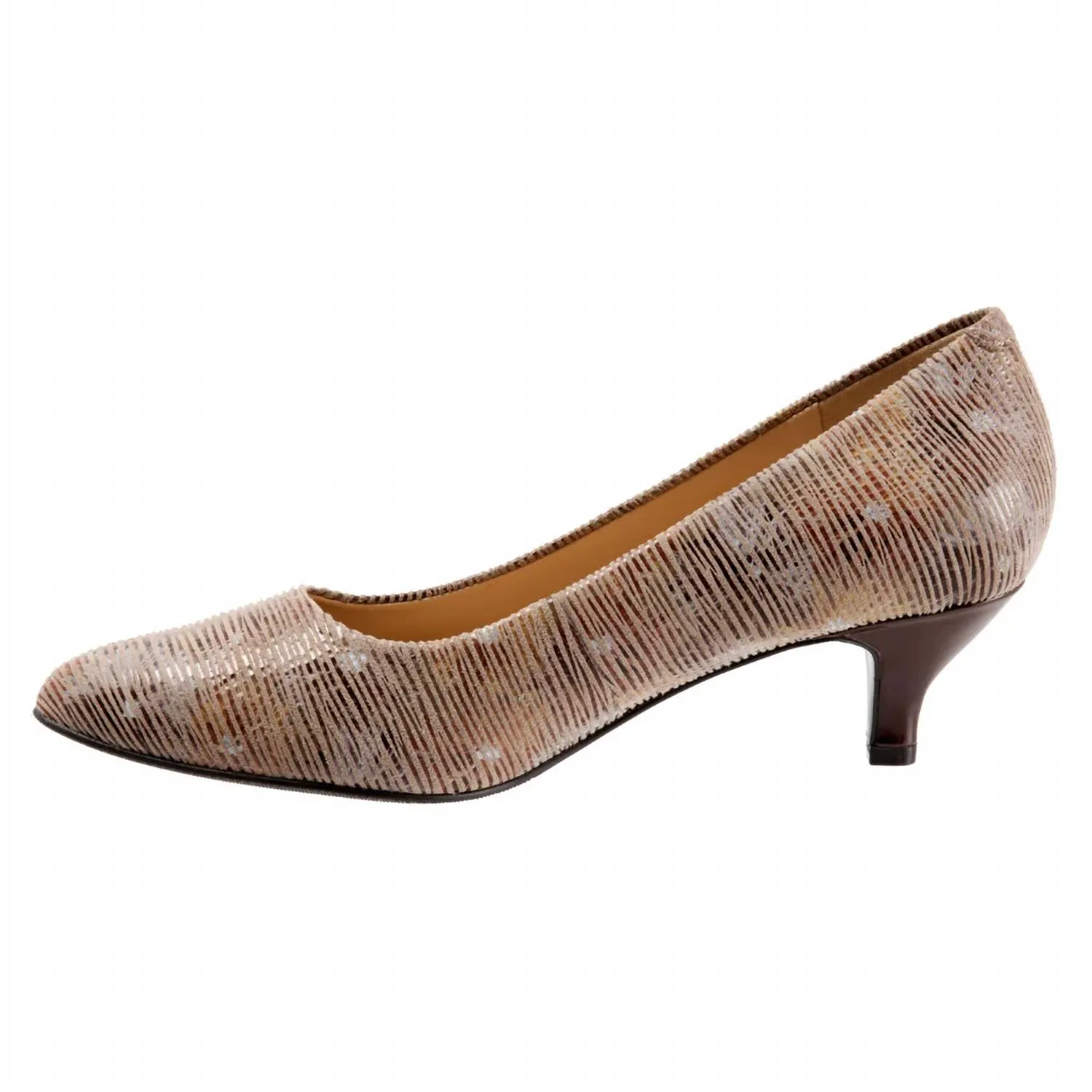 Kiera Leather Heel In Tan Multi