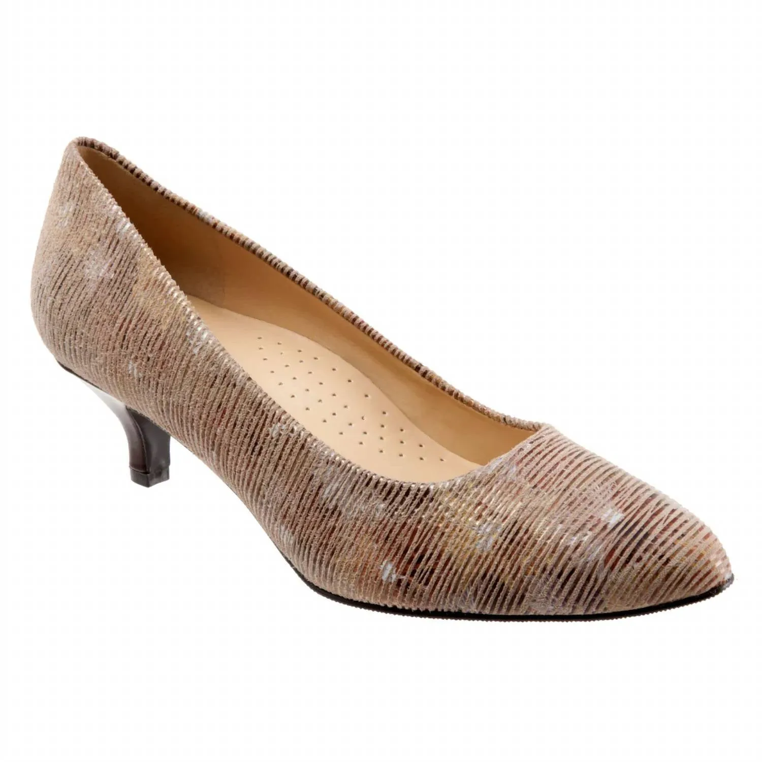 Kiera Leather Heel In Tan Multi