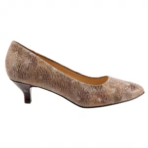 Kiera Leather Heel In Tan Multi