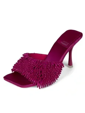 Kinsley Beaded Heels In Fuchsia