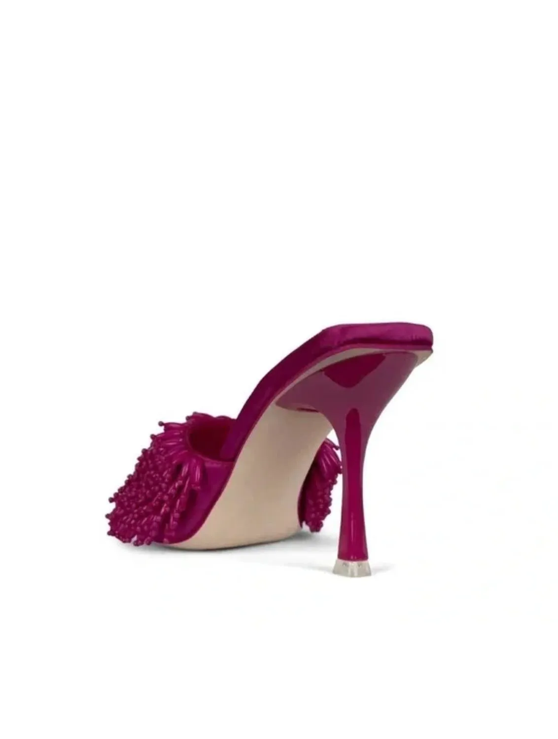 Kinsley Beaded Heels In Fuchsia