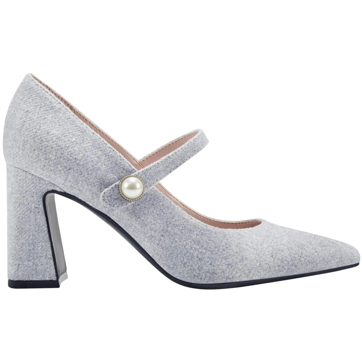 Kirsten 2 Womens Faux Suede Covered Heel Mary Jane Heels
