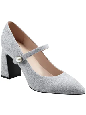 Kirsten 2 Womens Faux Suede Covered Heel Mary Jane Heels