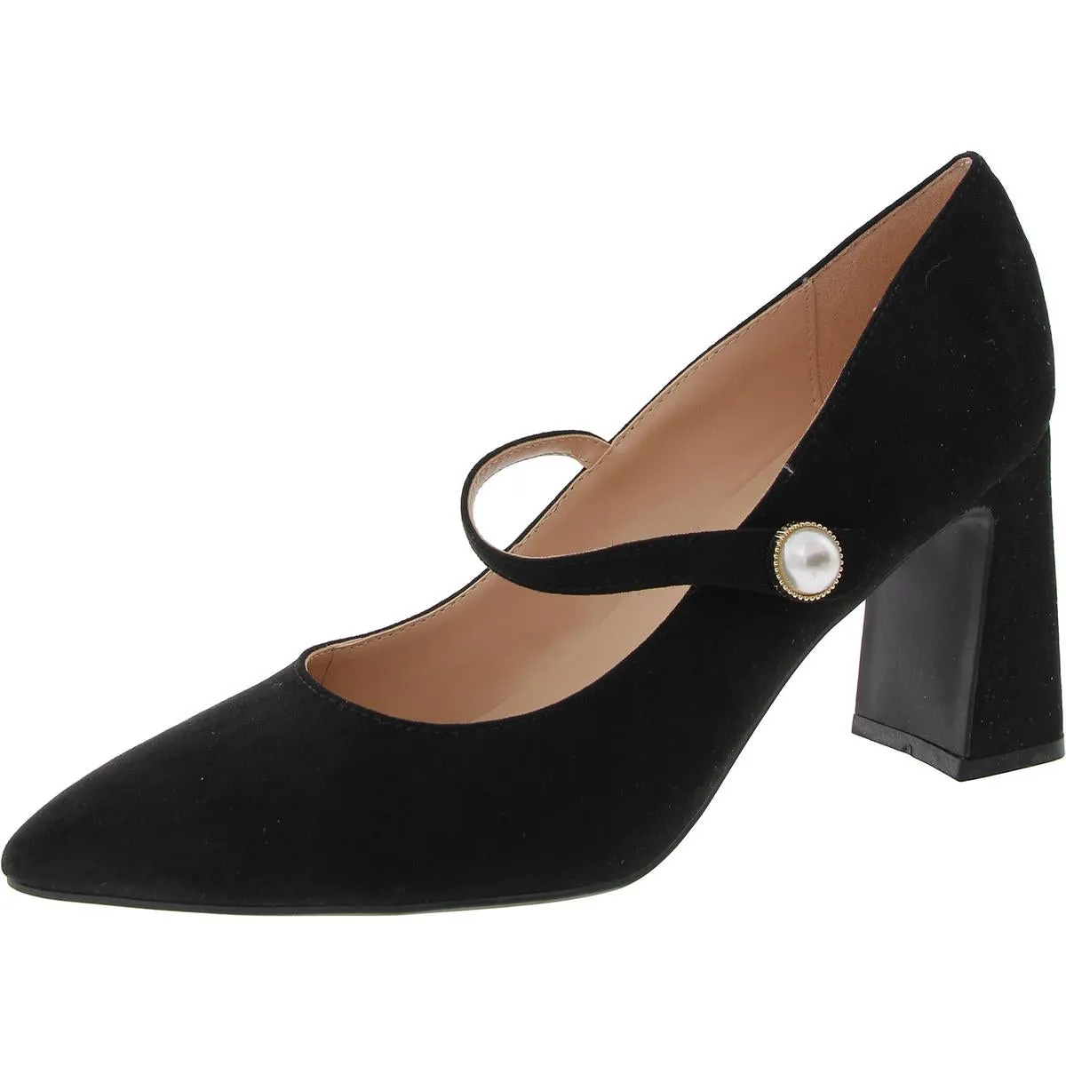 Kirsten 2 Womens Faux Suede Covered Heel Mary Jane Heels