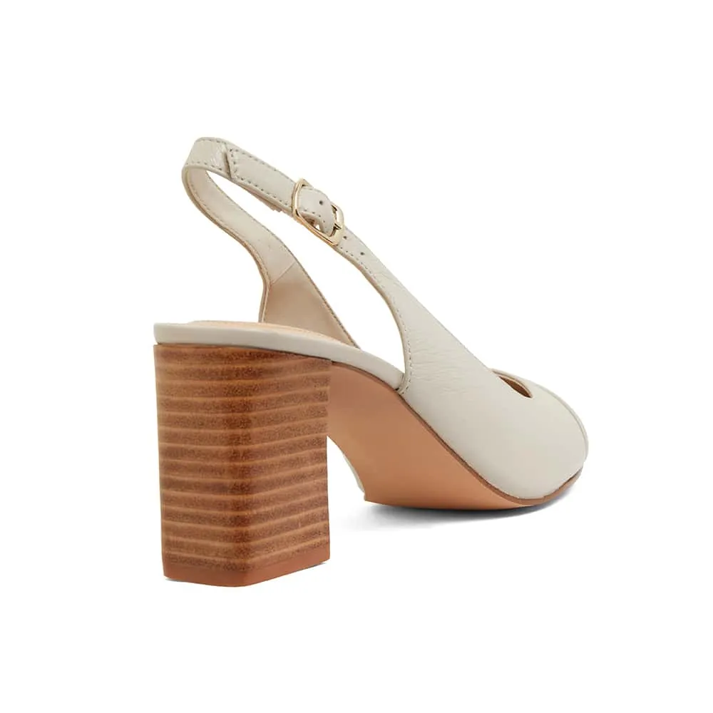Kirsty Heel in Ivory Leather