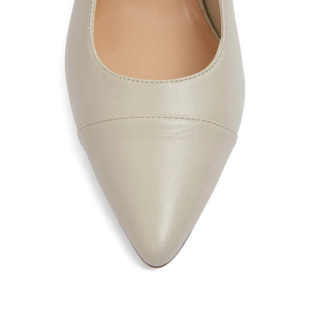 Kirsty Heel in Ivory Leather