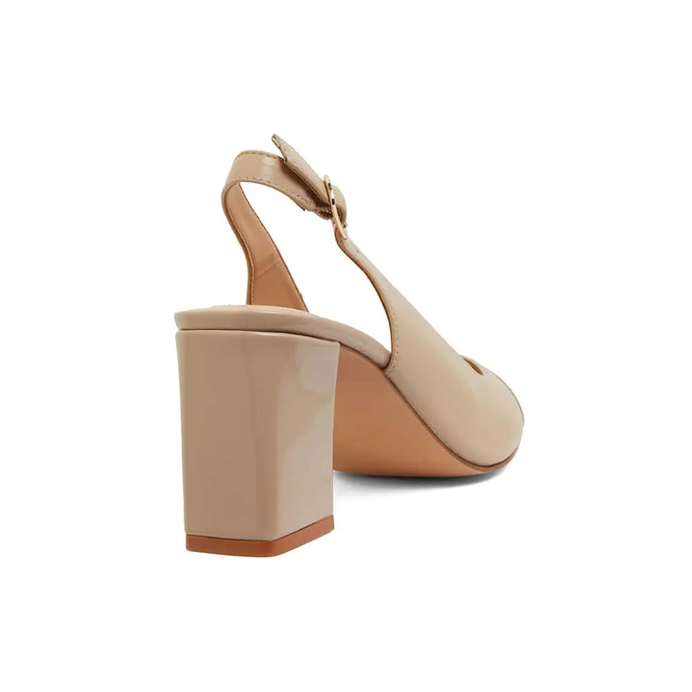 Kirsty Heel in Nude Leather