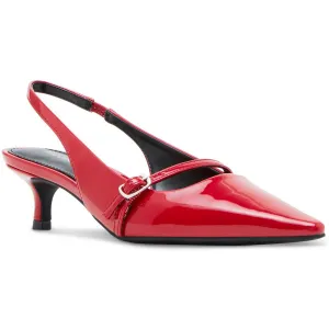 Krystall Womens Buckle Leather Slingback Heels