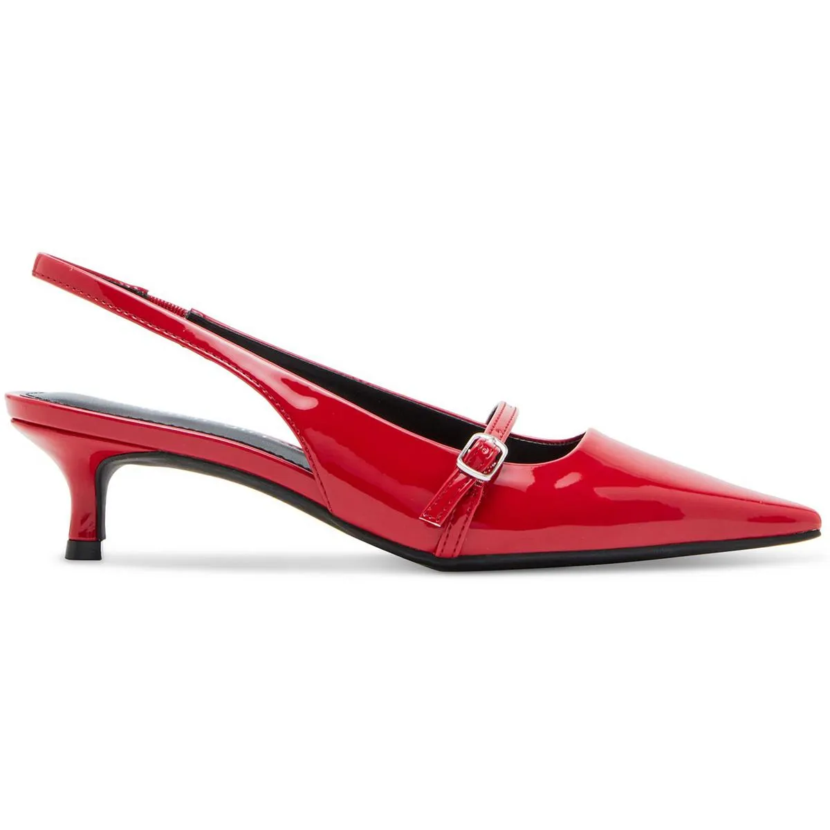 Krystall Womens Buckle Leather Slingback Heels