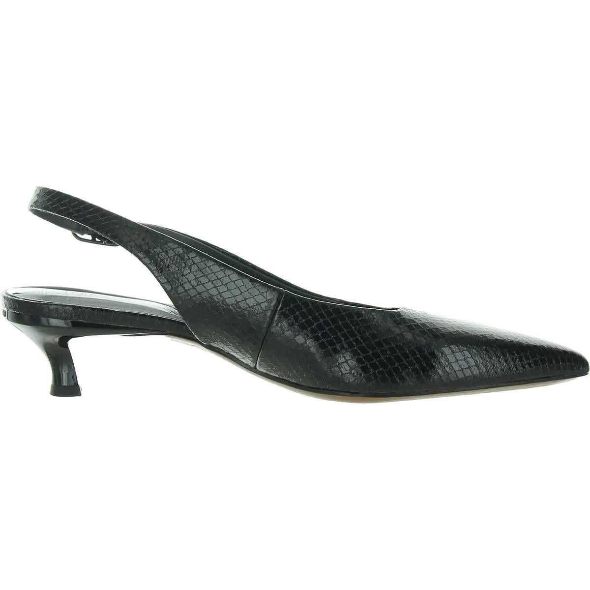 L-Marlow Womens Solid Faux Leather Slingback Heels