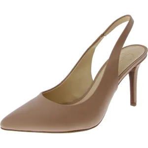 Lallita Womens Faux Leather Pointed Toe Slingback Heels
