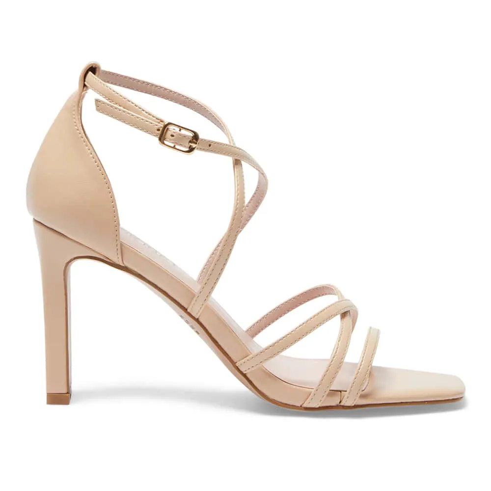 Lattice Heel in Nude Smooth