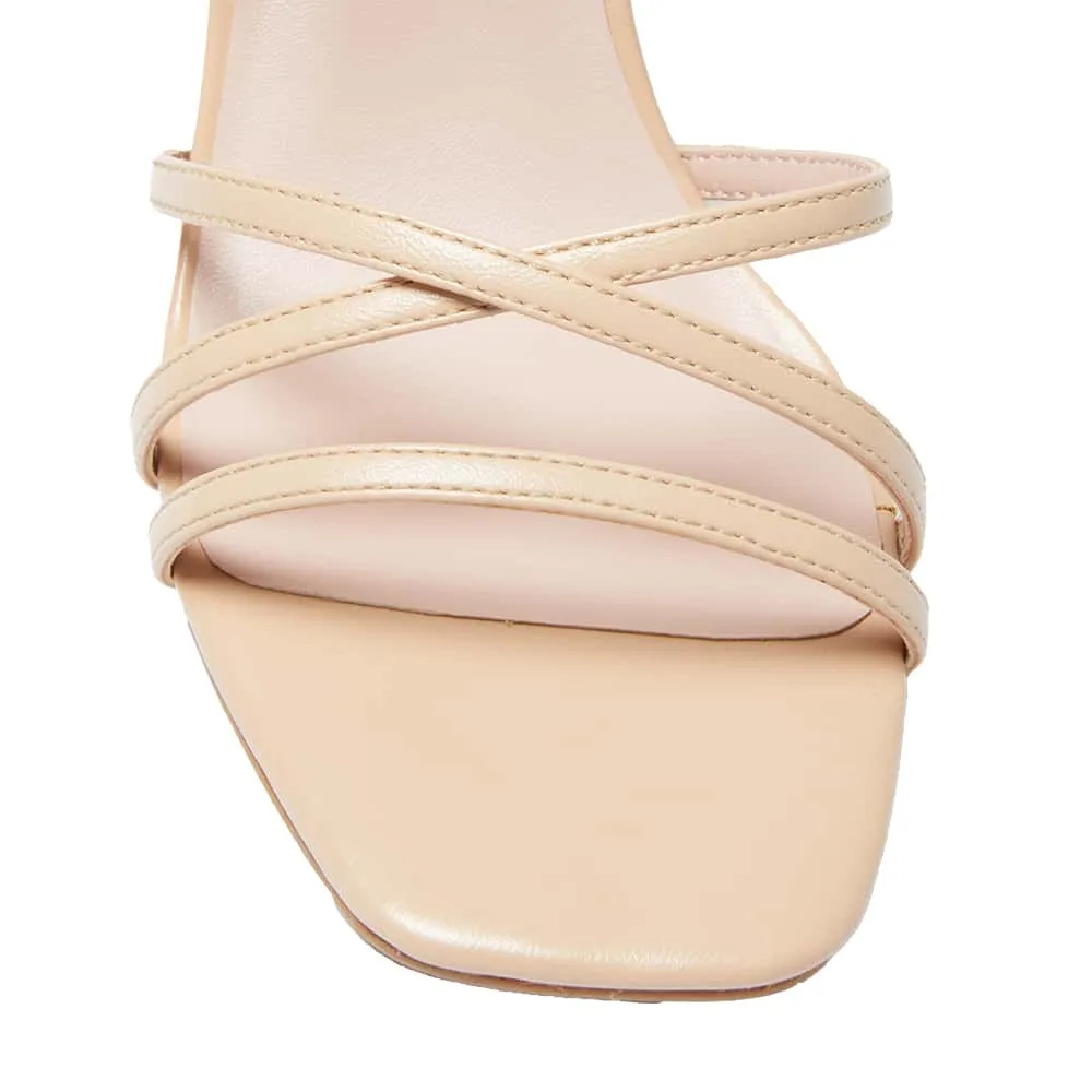 Lattice Heel in Nude Smooth