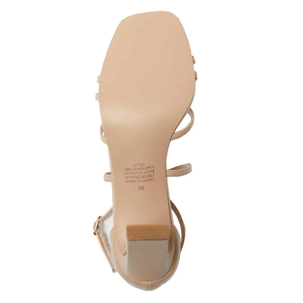Lattice Heel in Nude Smooth