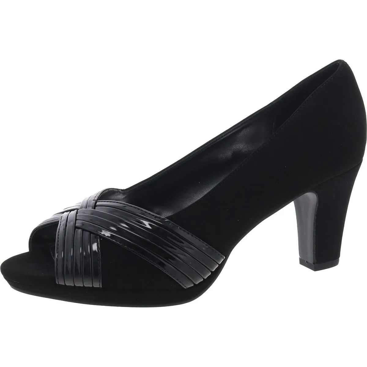 LAVISH Womens Peep Toe Slip On Pumps