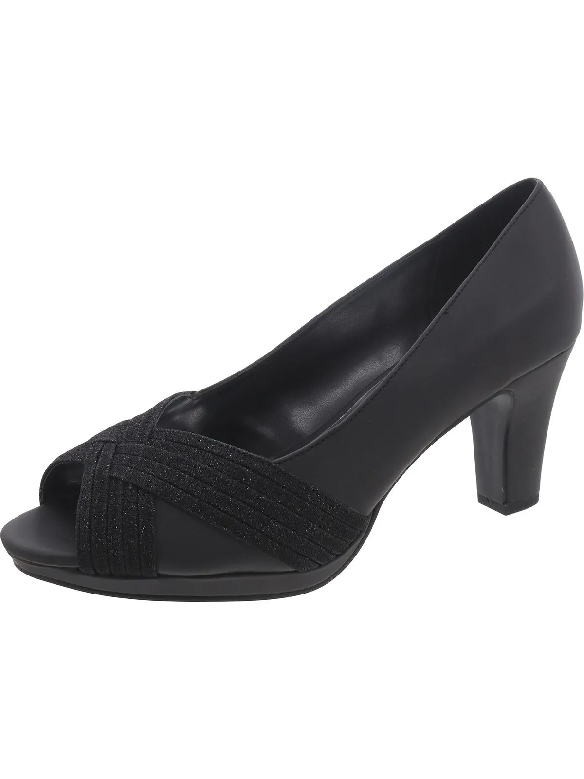 LAVISH Womens Peep Toe Slip On Pumps