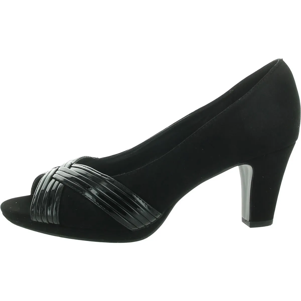 LAVISH Womens Peep Toe Slip On Pumps
