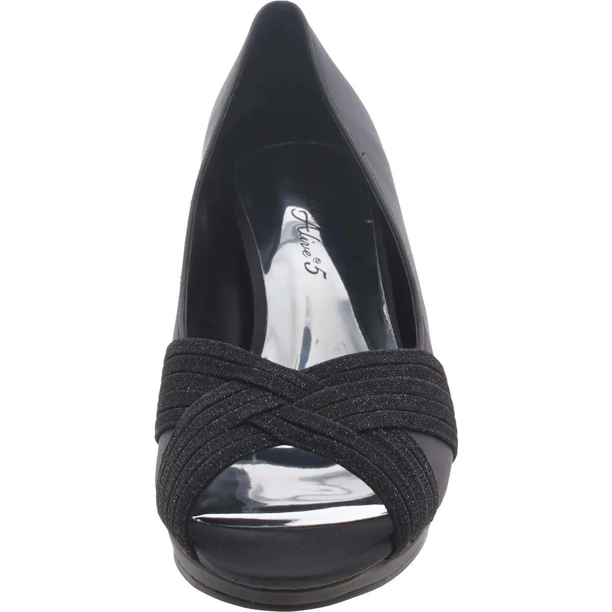 LAVISH Womens Peep Toe Slip On Pumps