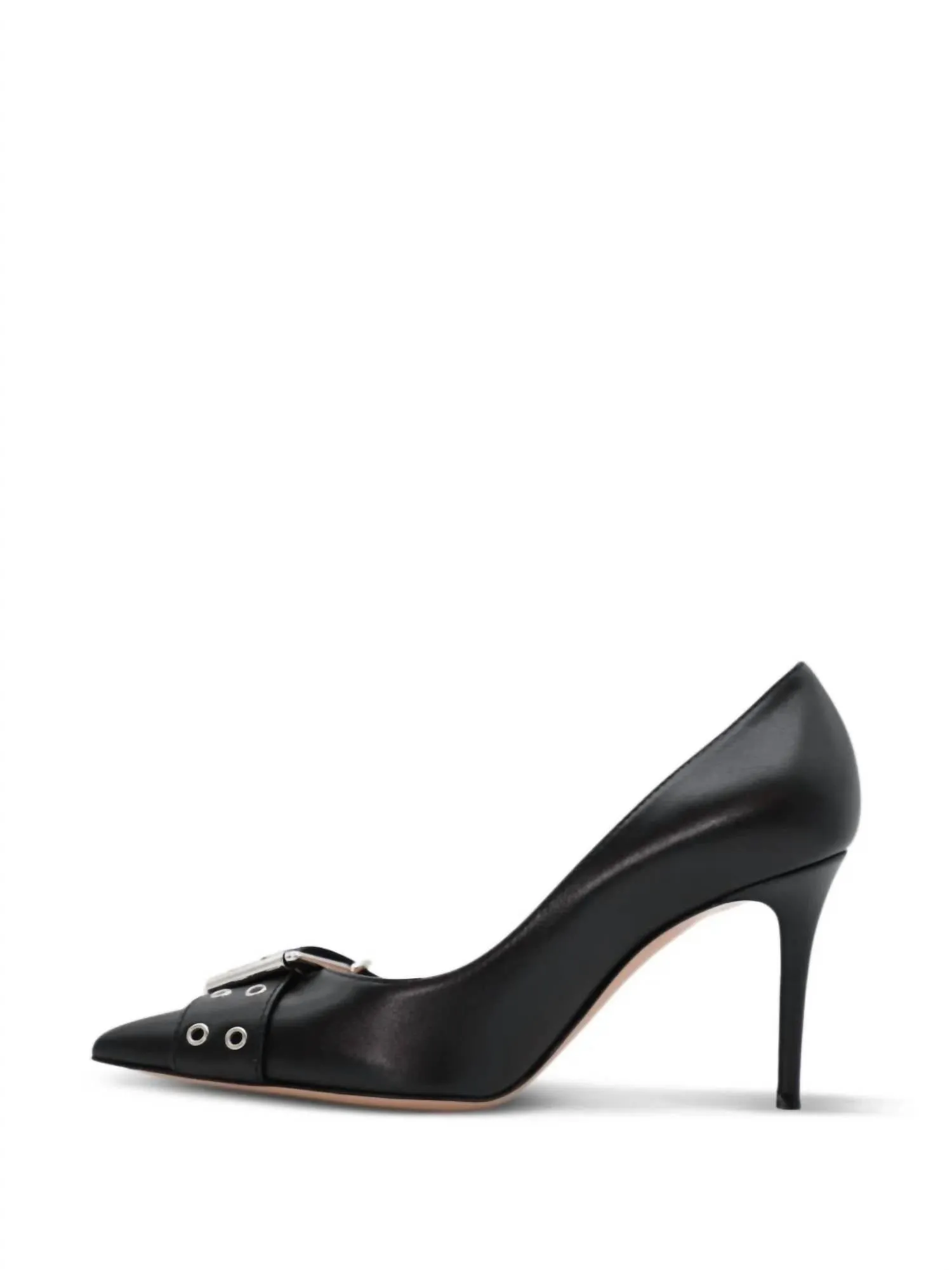 Leigh Leather Buckle Pump In Black