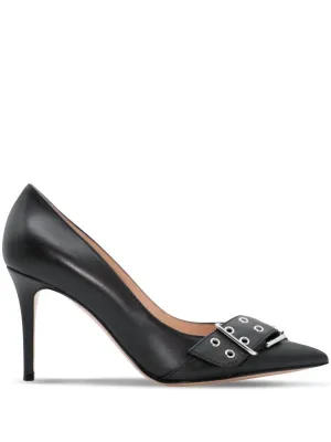 Leigh Leather Buckle Pump In Black