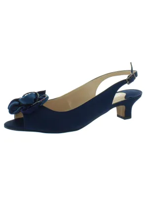 Leonelle Womens Embellished Peep Toe Kitten Heels