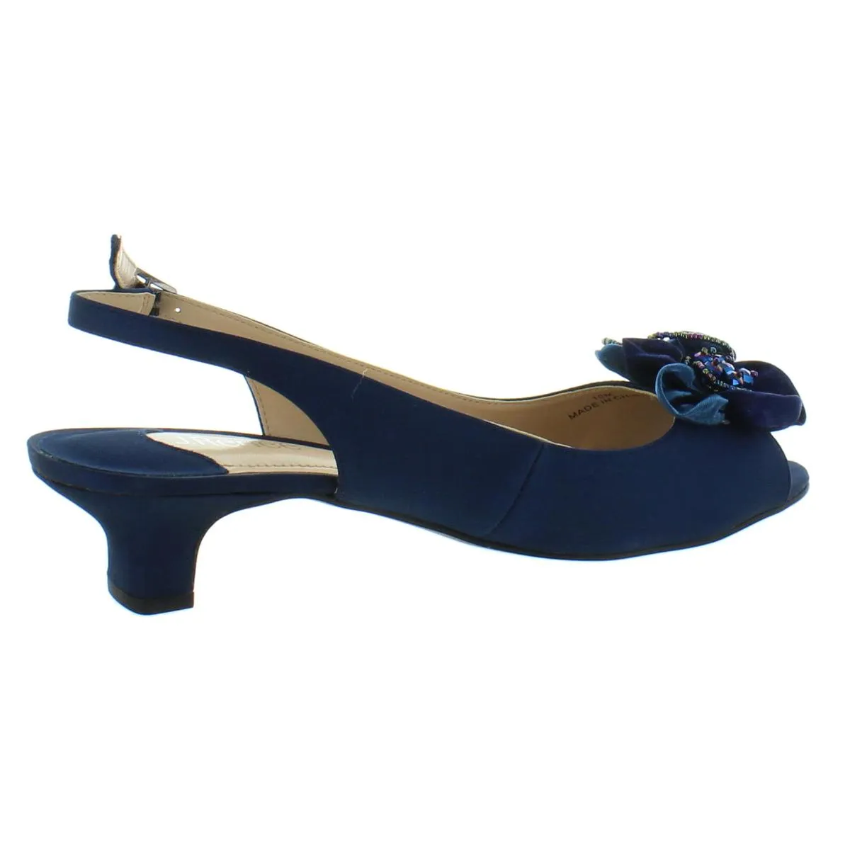 Leonelle Womens Embellished Peep Toe Kitten Heels
