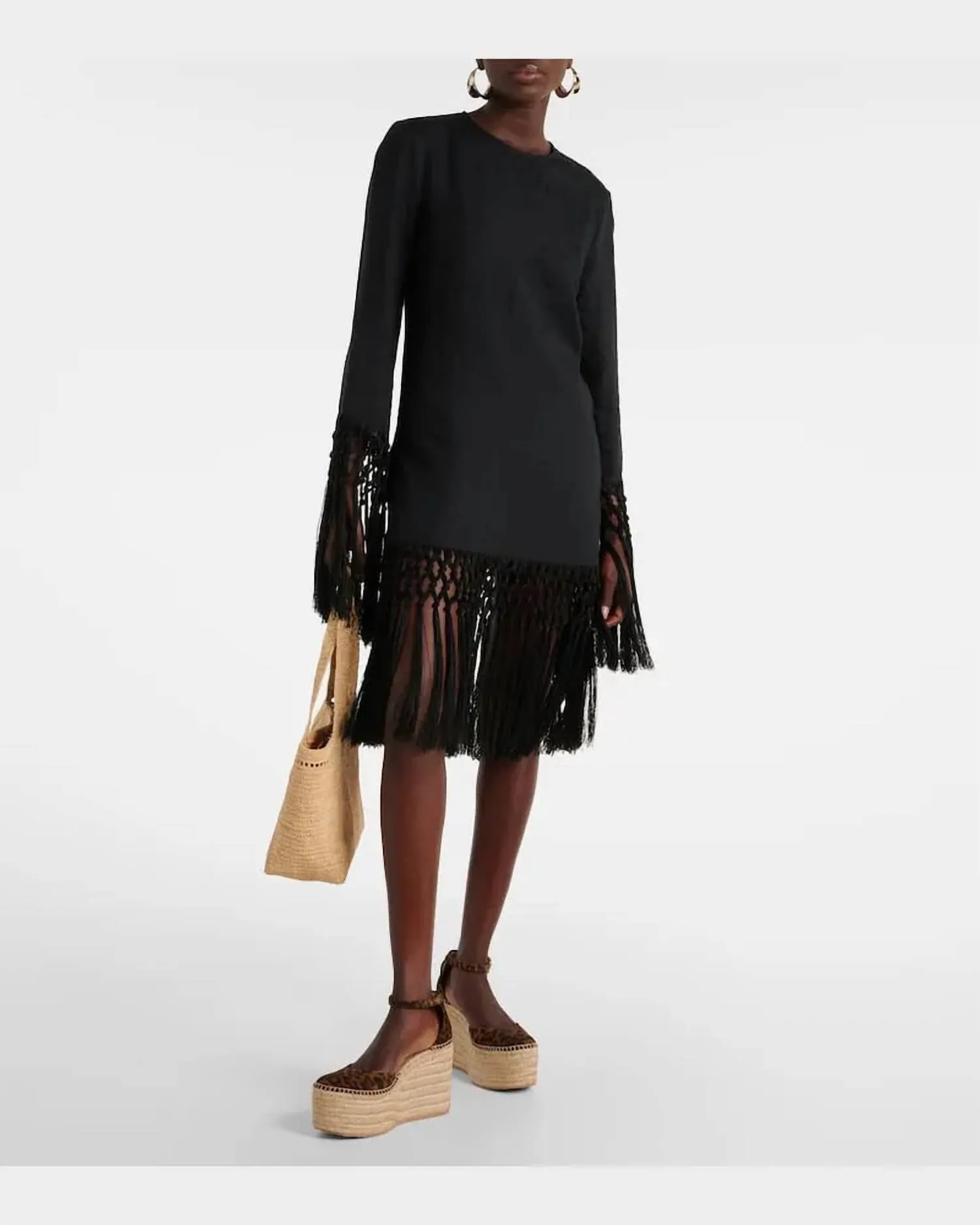 Leopard-Print Suede Espadrille Platform In Brown