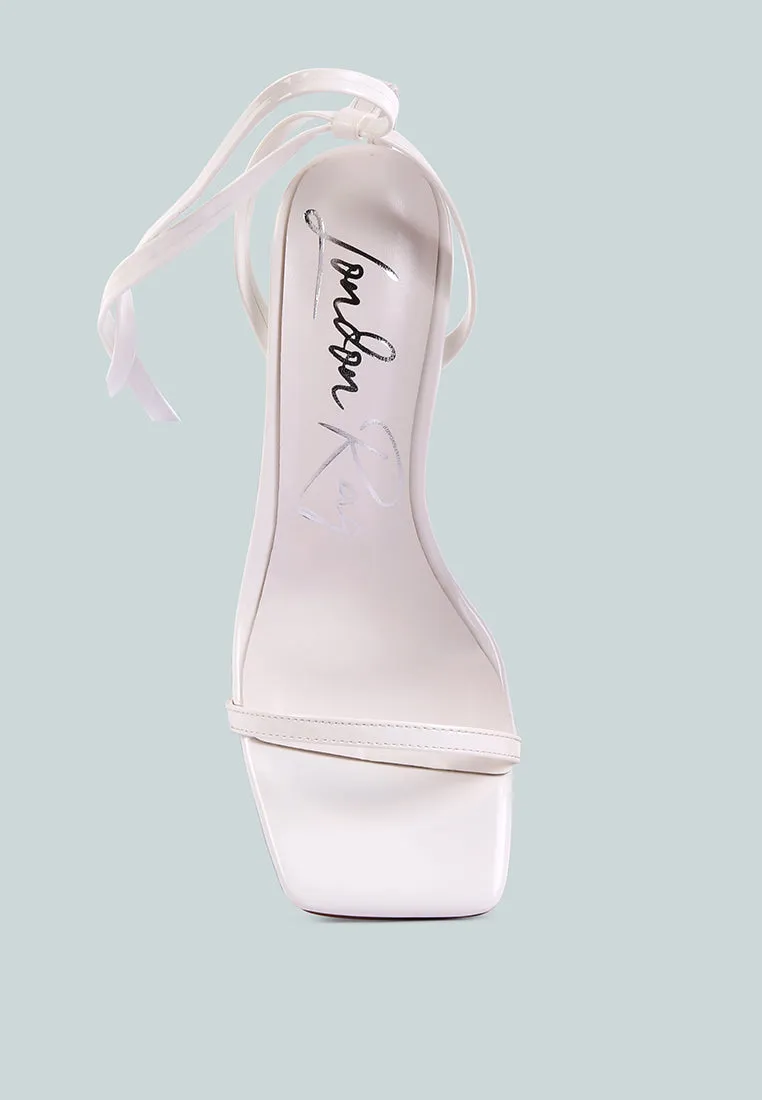 lewk strappy tie up spool heel sandals