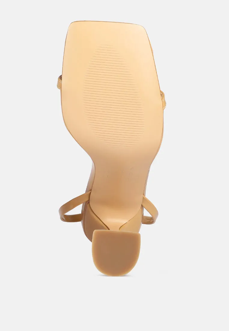 lewk strappy tie up spool heel sandals
