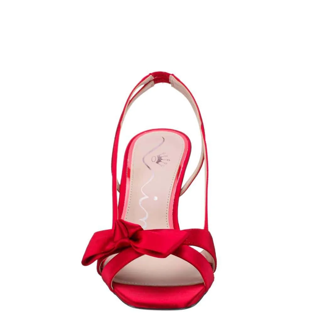 Lizette Heel in Red Satin