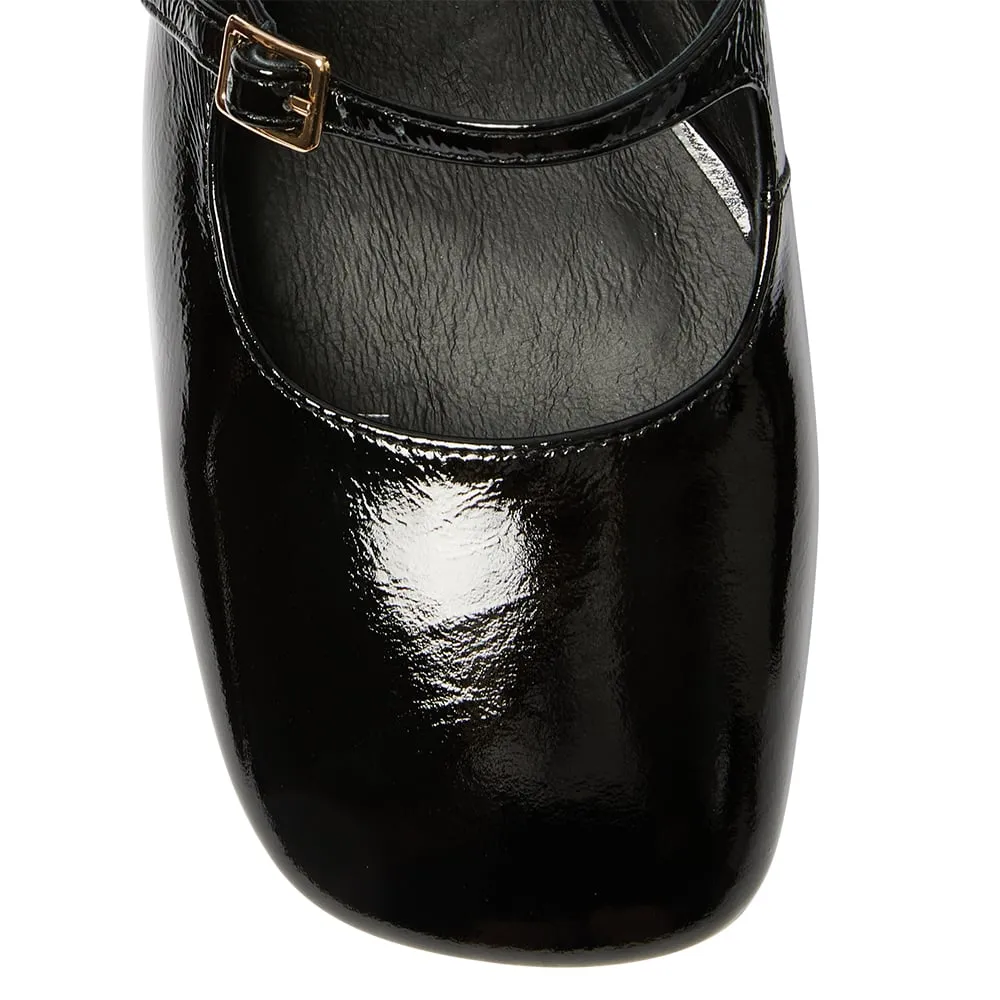 Louisa Heel in Black Patent