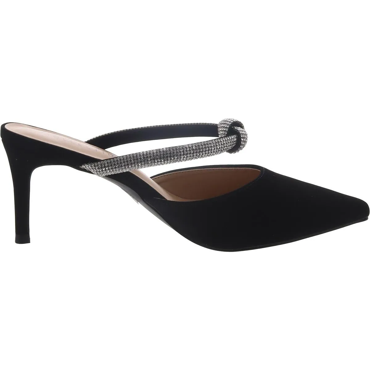 LUNNA Womens Faux Leather Slip on Kitten Heels