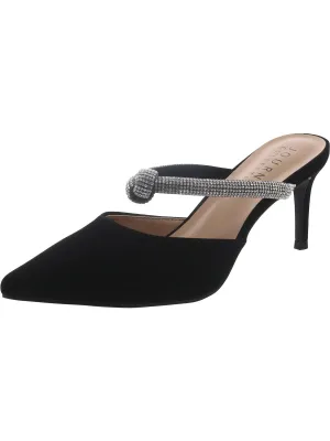LUNNA Womens Faux Leather Slip on Kitten Heels